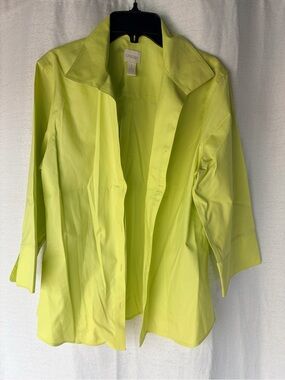 Chico's Lime Green Lightweight Shirt Jacket